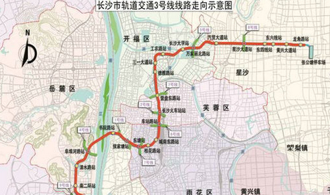 长沙地铁3号线最新线路图