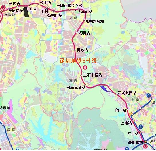 深圳地铁6号线线路 深圳地铁6号线线路