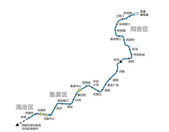 厦门地铁6号线线路图-厦门地铁资讯-火车查