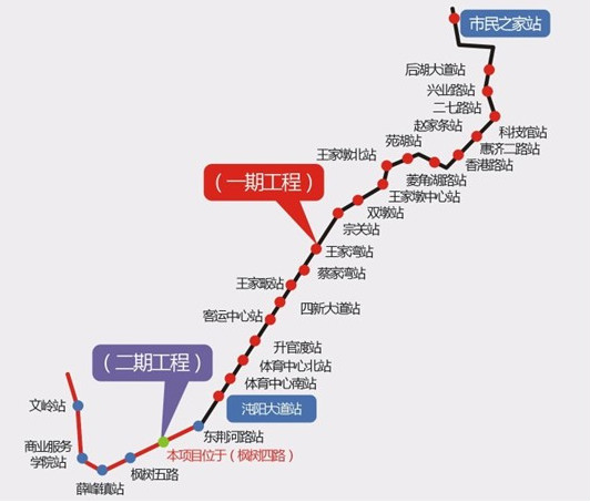武汉地铁3号线二期最新线路图 武汉地铁3号线二期最新线路图