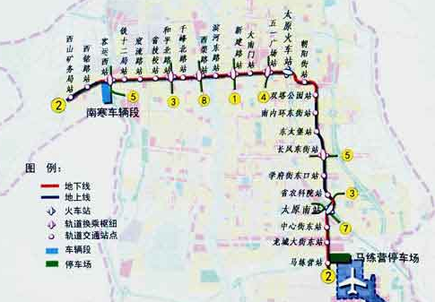太原地铁2号线规划图